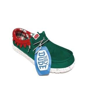 Hey Dude Wally Holiday Elf Mens Size 10 Casual Shoes Slip On Loafers Green Red